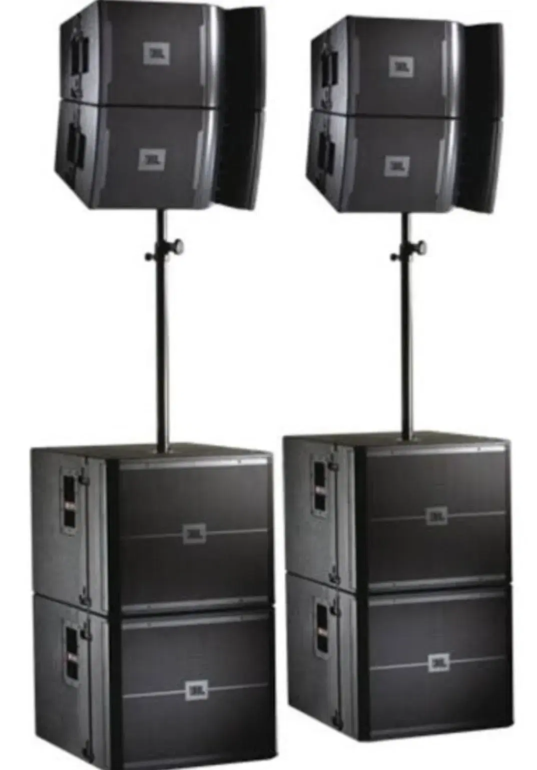 VRX line array speakers with subwoofers
